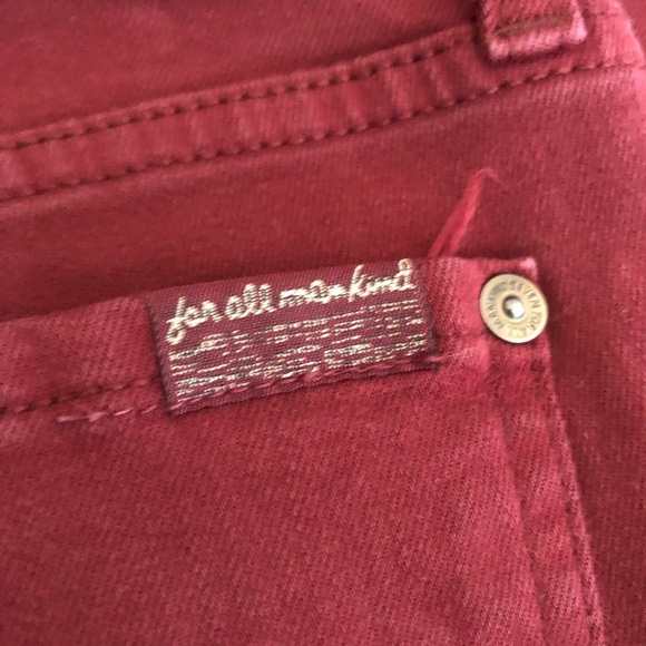 7 For All ManKind Red Skinny Jeans - Picture 3 of 13